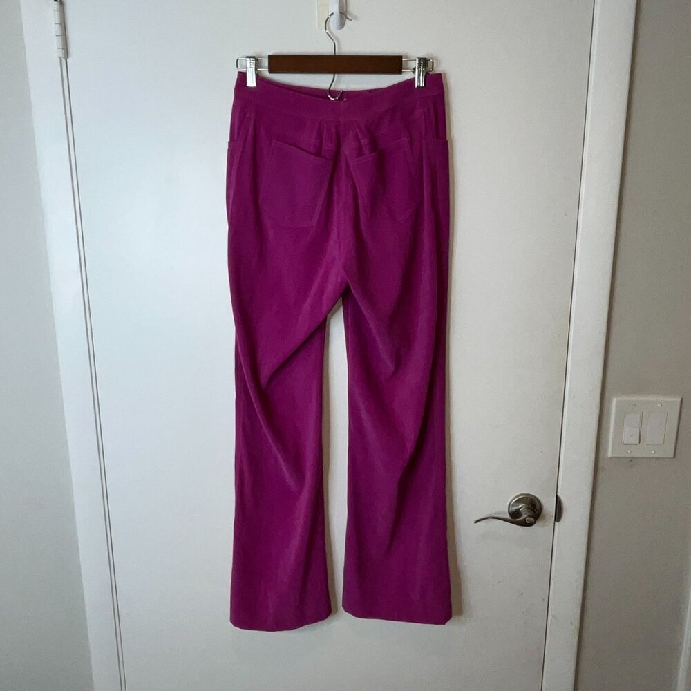 St. Johnn Marie Fuchsia Raspberry Lamb Suede SILK Pants Size 8 - Picture 6 of 12